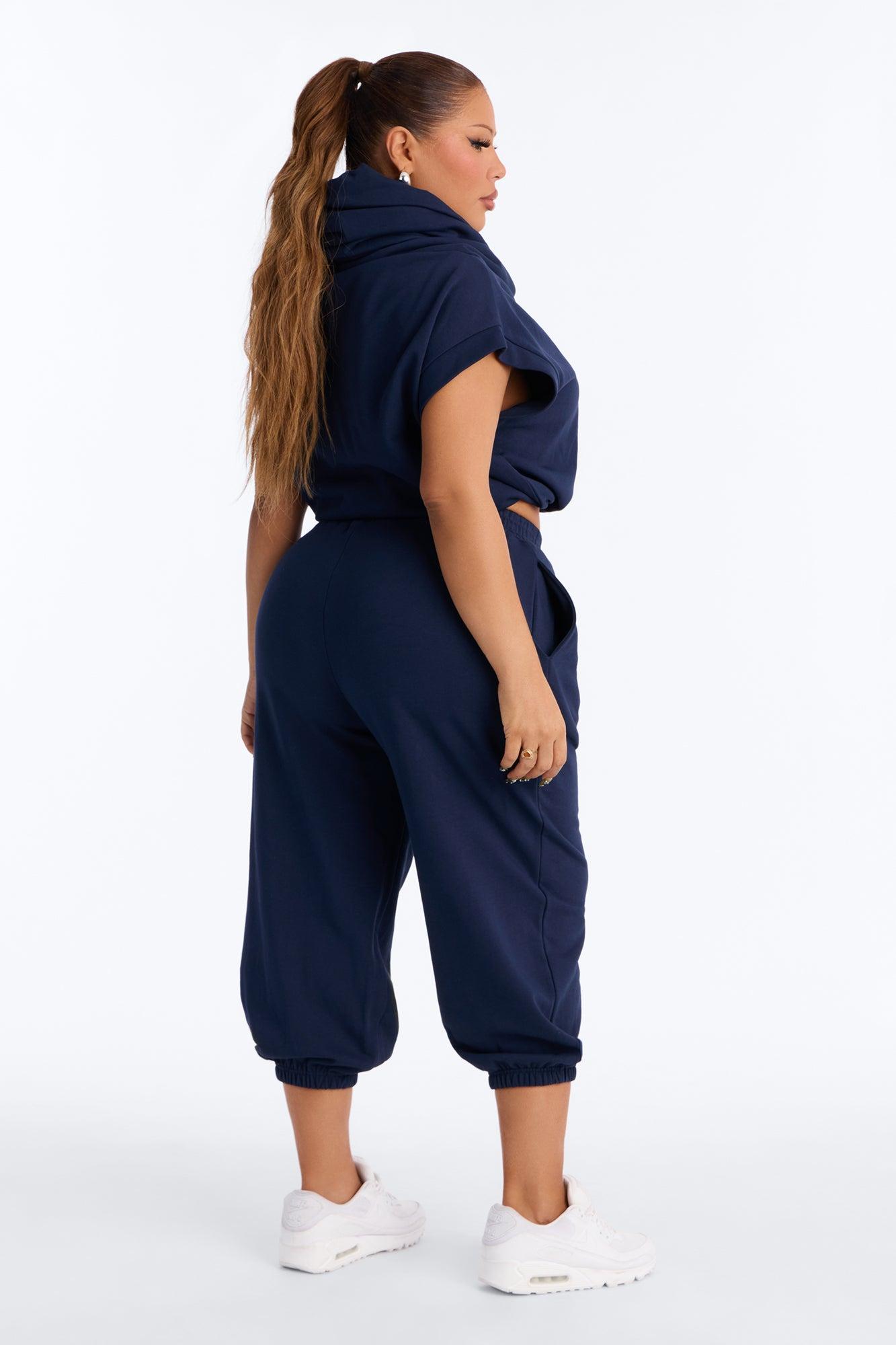 Alexa Capri Jogger Set - Navy Female Product Image