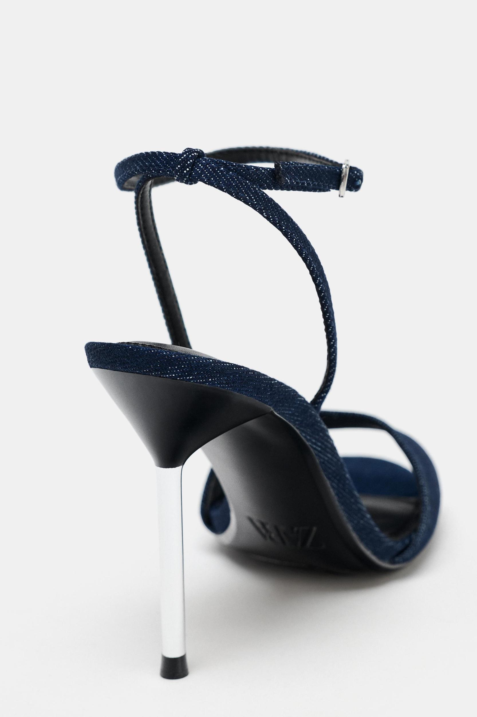 HIGH-HEELED DENIM SANDALS Product Image