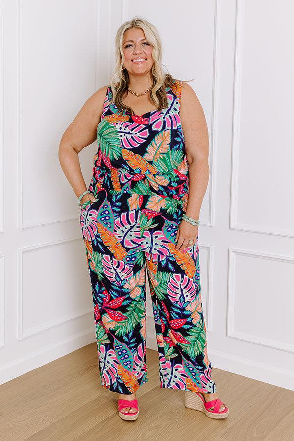 Spotted Under The Palms High Waist Pants Curves Product Image