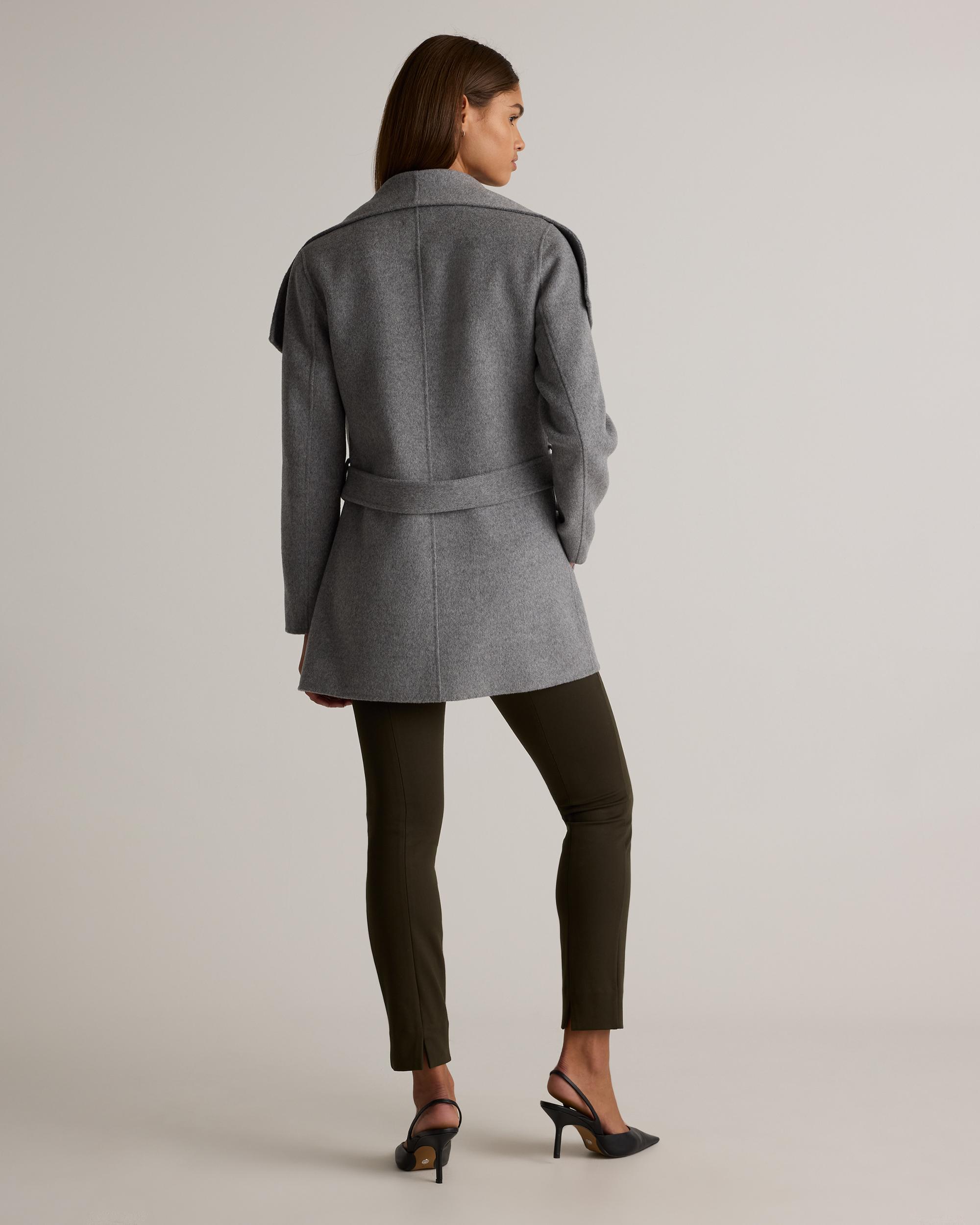 Quince | Women's Double-Faced Merino Wool Draped Collar Short Wrap Coat Product Image