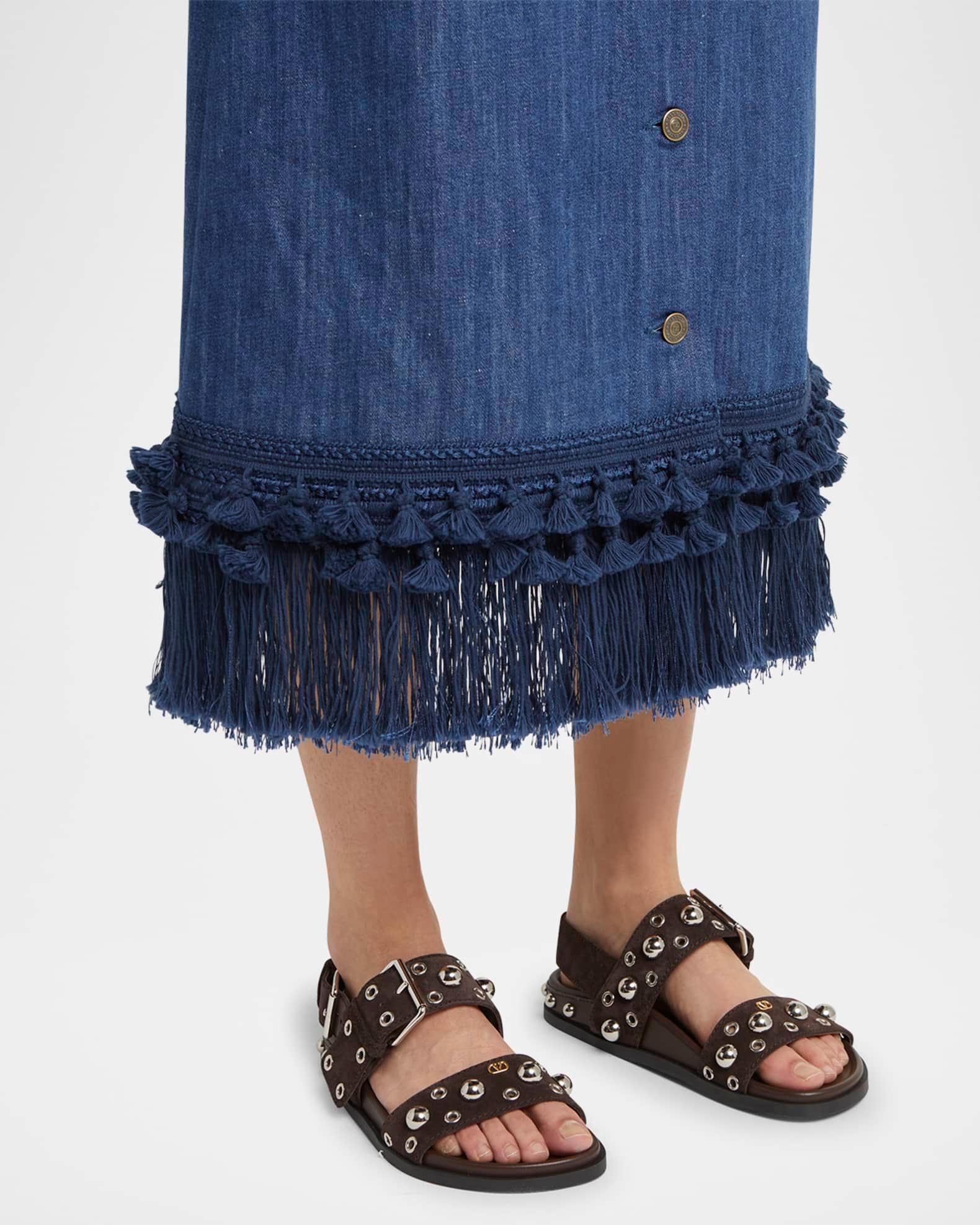 Nellcote Studded Ankle-Strap Suede Sandals Product Image