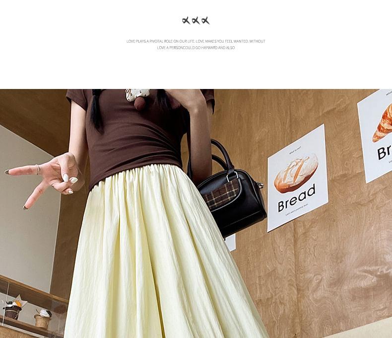 High Rise Plaid Ruffle Panel Harem Pants Product Image