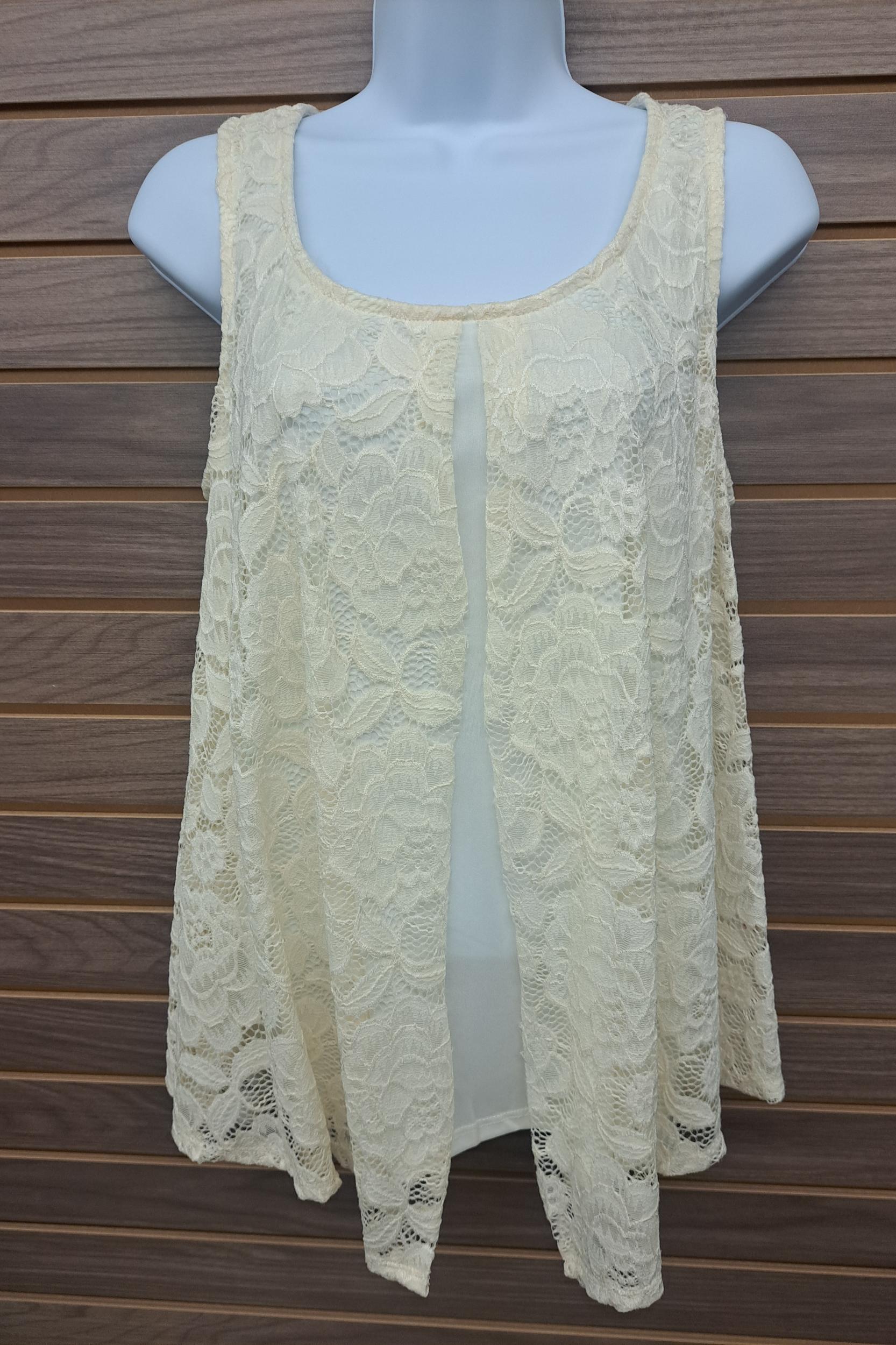 Lace tank built in undershirt Product Image