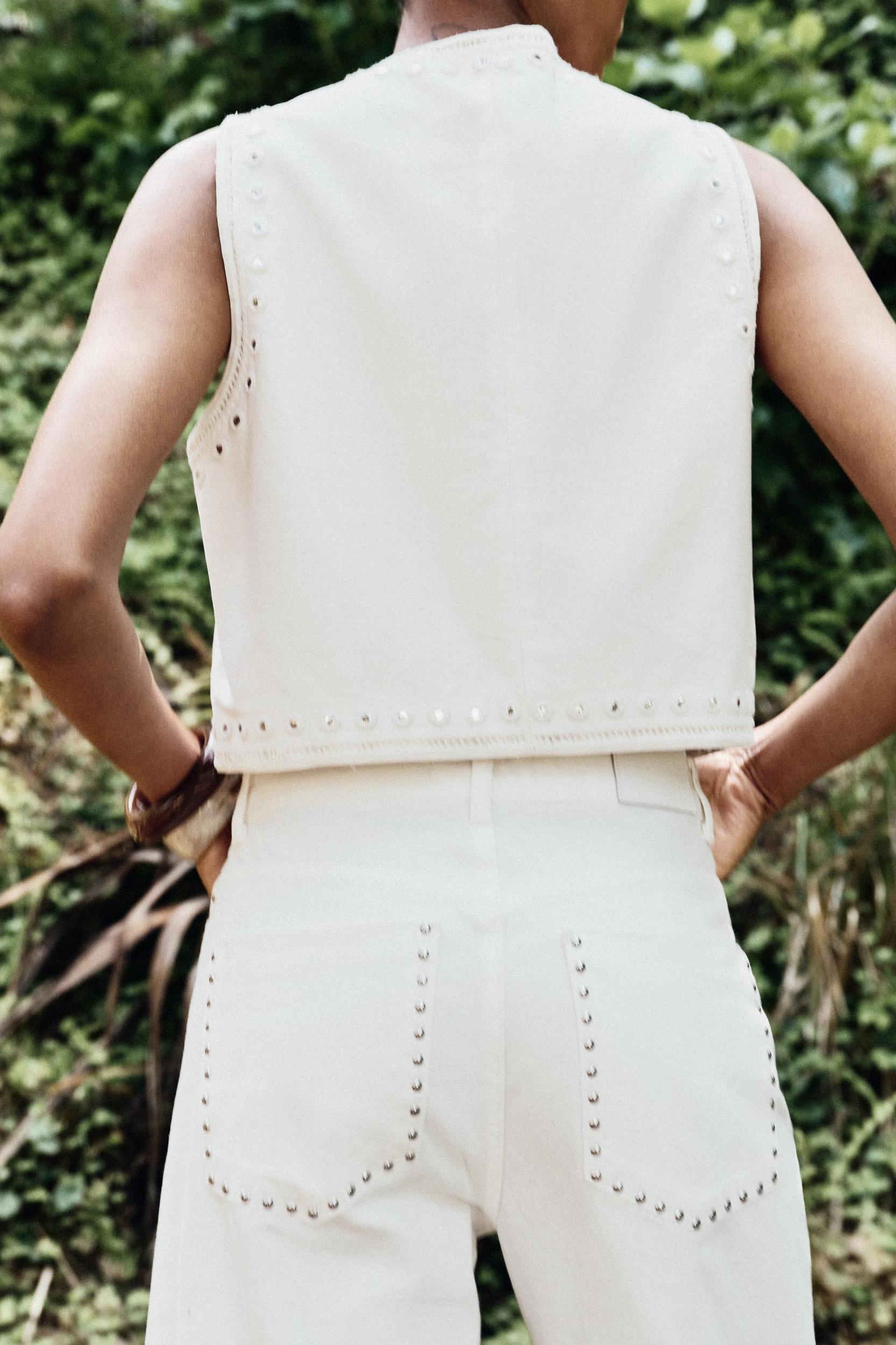 EMBROIDERED MIRROR VEST TOP Product Image