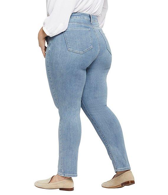 NYDJ Plus Size Sheri Slim Tonal Stitch High Rise 5-Pocket Slim Leg Ankle Jeans Product Image