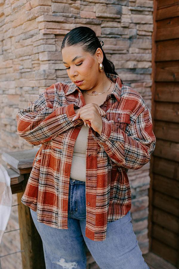Pumpkin Spice Dreaming Plaid Jacket Curves Product Image