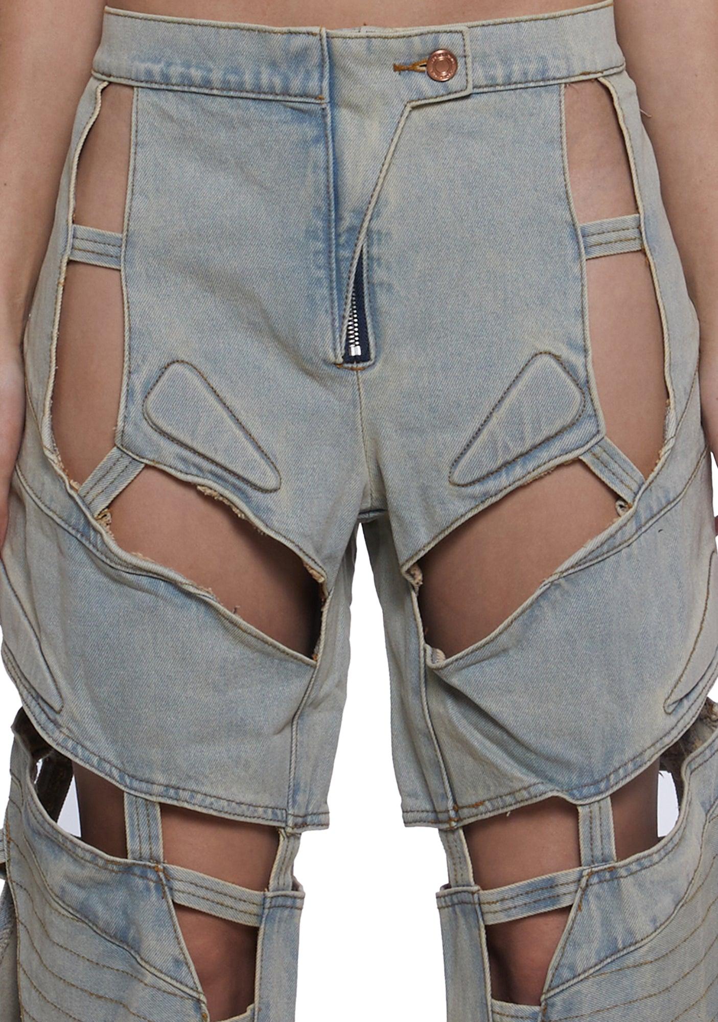 Moto Denim Floating Pants Product Image