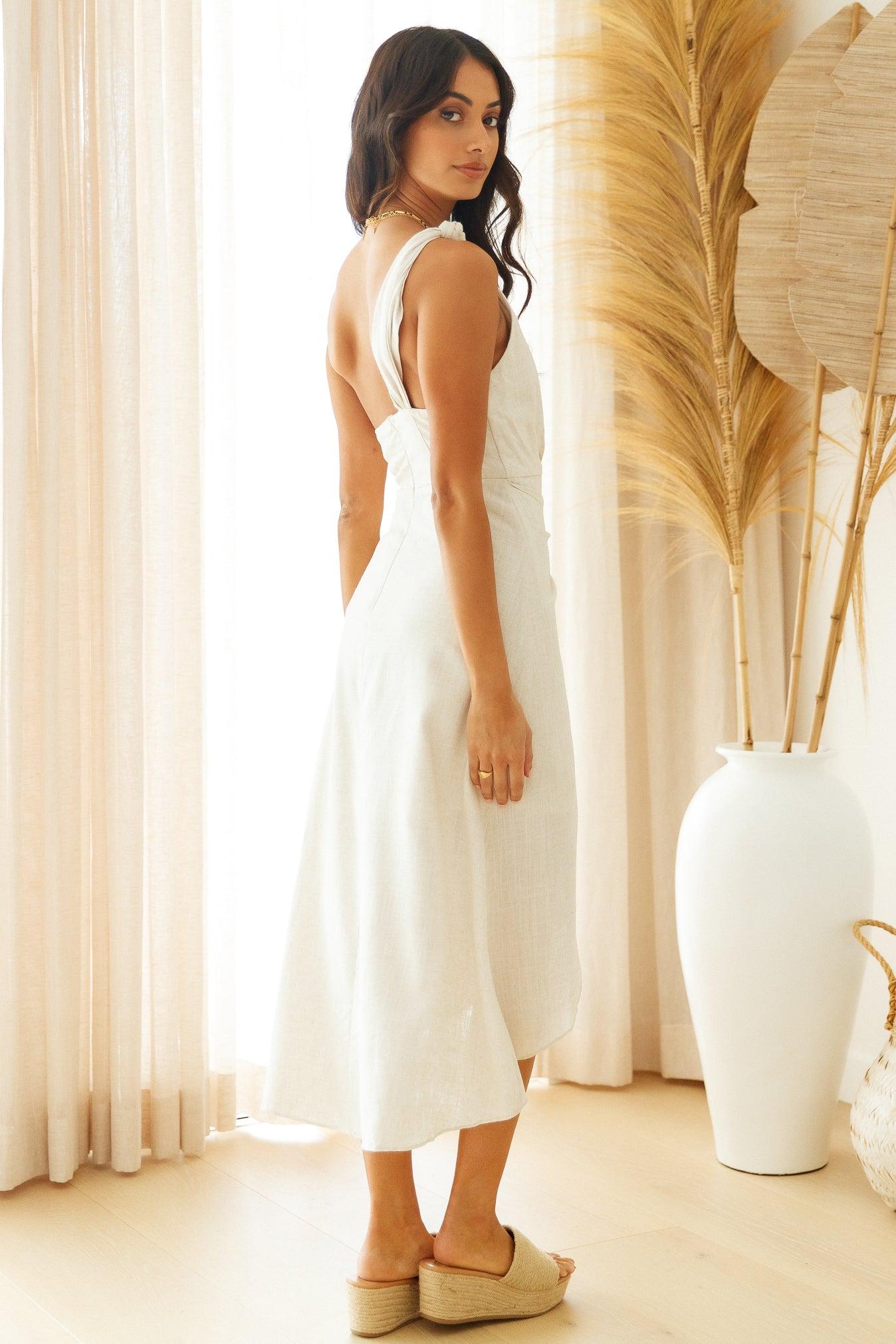 Holding On Midi Dress Beige Product Image