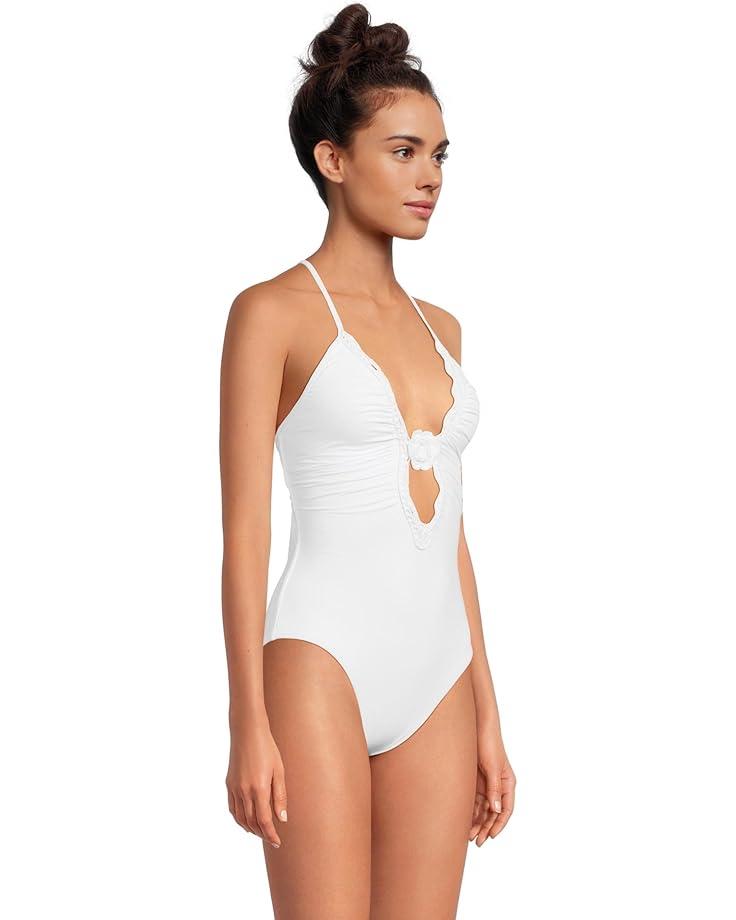 Color Play Crochet Plunge One Piece Product Image