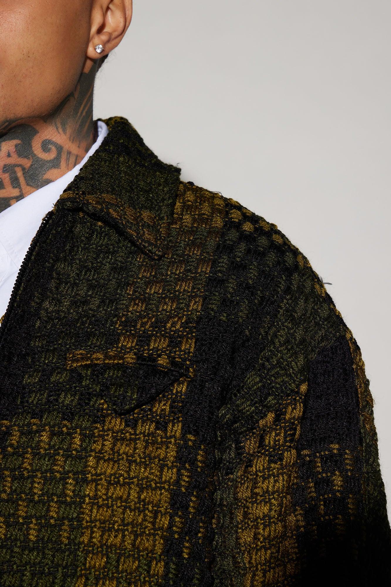 Beverly Tweed Cropped Chore Jacket - Green/combo Product Image