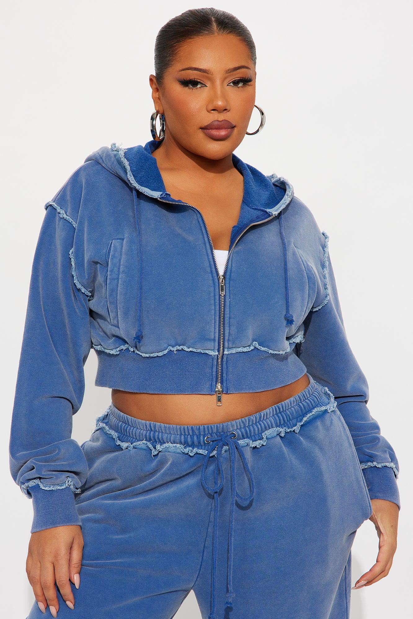 Your Favorite Fleece Low Rise Pant Set - Blue Female Product Image