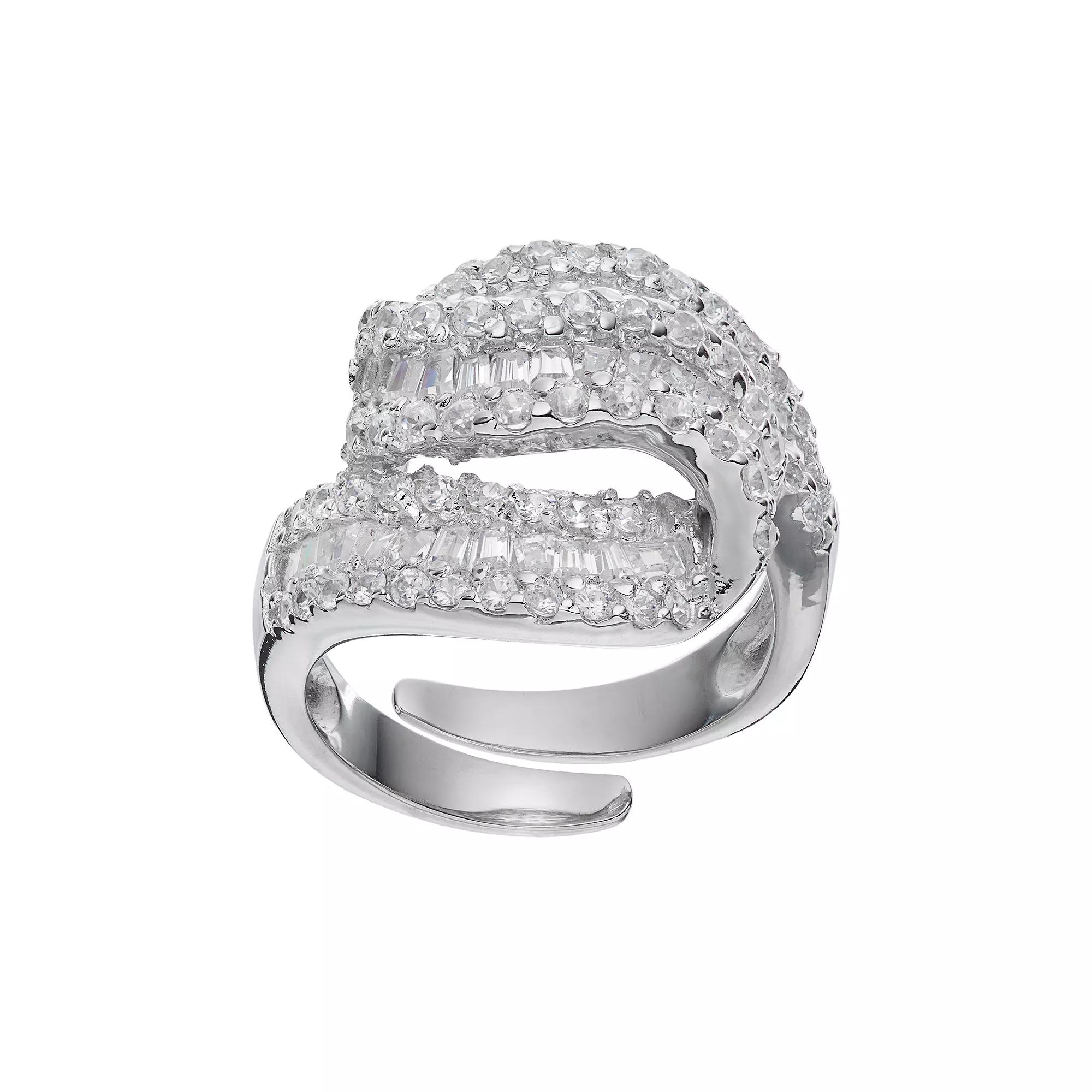 Sophie Miller Sterling Silver Cubic Zirconia Twist Ring, Women's, Size: 6, White Product Image