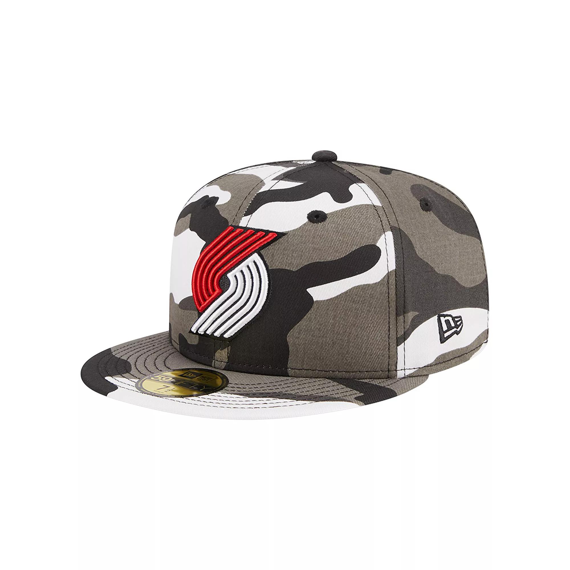 Men's New Era Portland Trail Blazers Snow Camo 59FIFTY Fitted Hat, Size: 7 1/8, Green Product Image