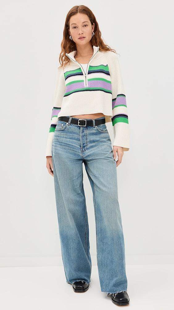 Free People Striped Greta Half Zip | Shopbop Product Image