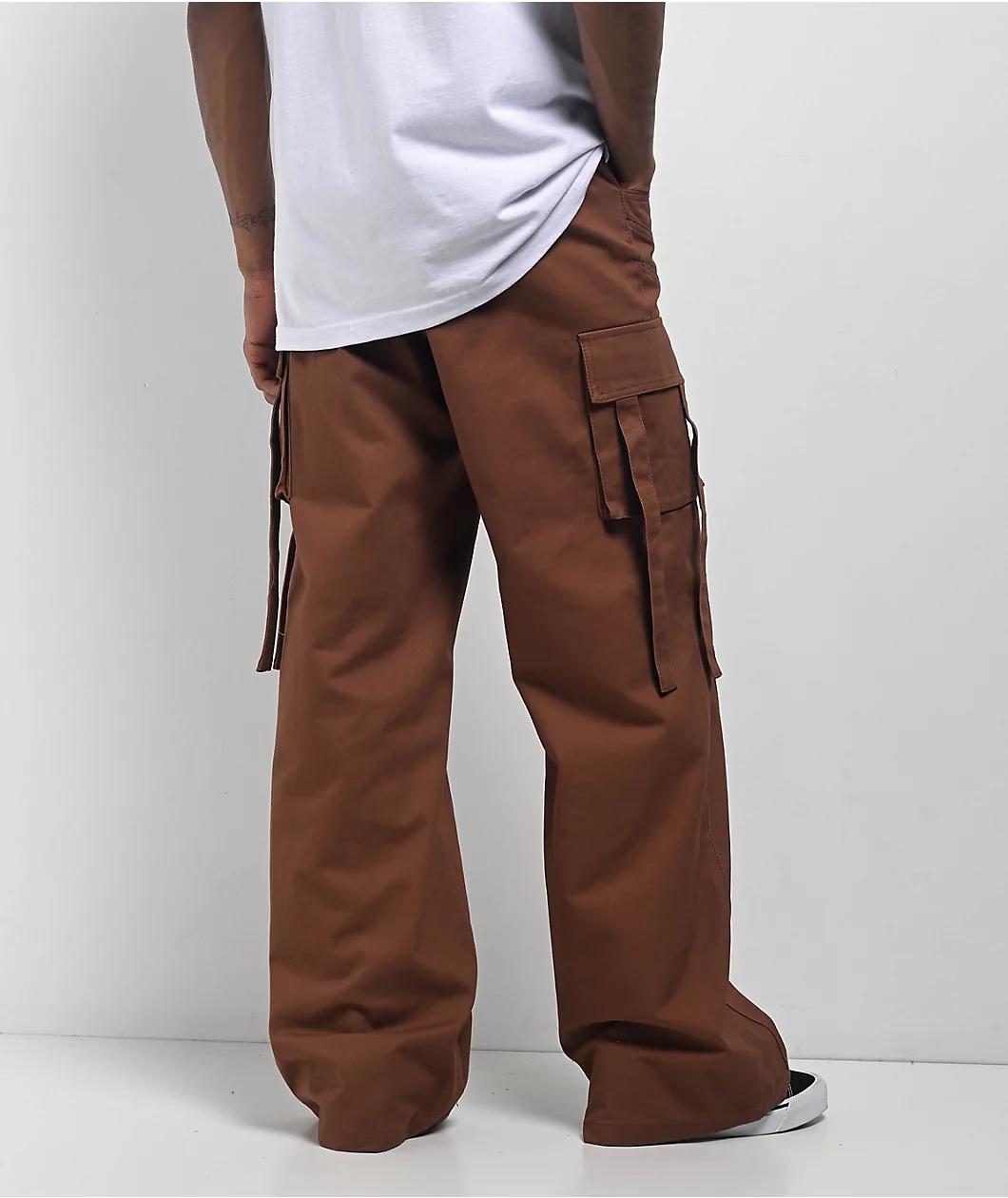 American Stitch Brown Wide Cargo Pants Product Image