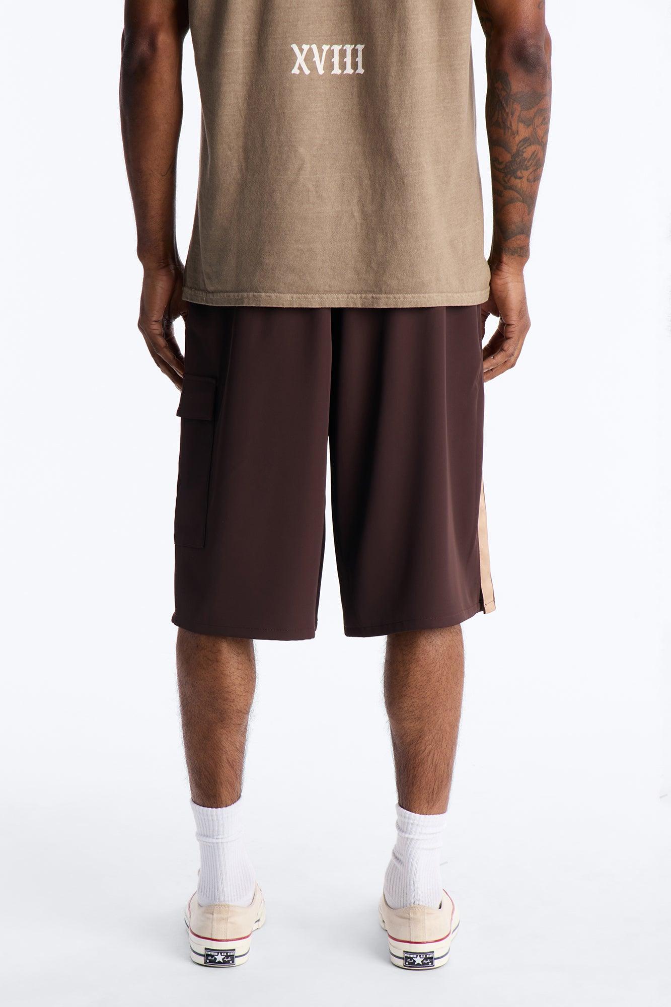 Baggy Manchester Colorblock Short - Brown Male Product Image