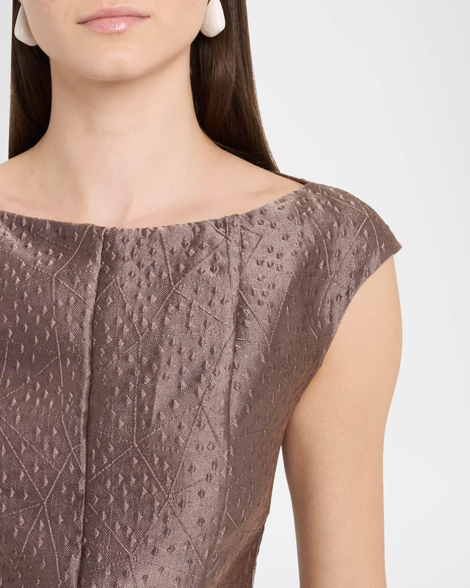 Rivet Organza Short-Sleeved Midi Dress Product Image