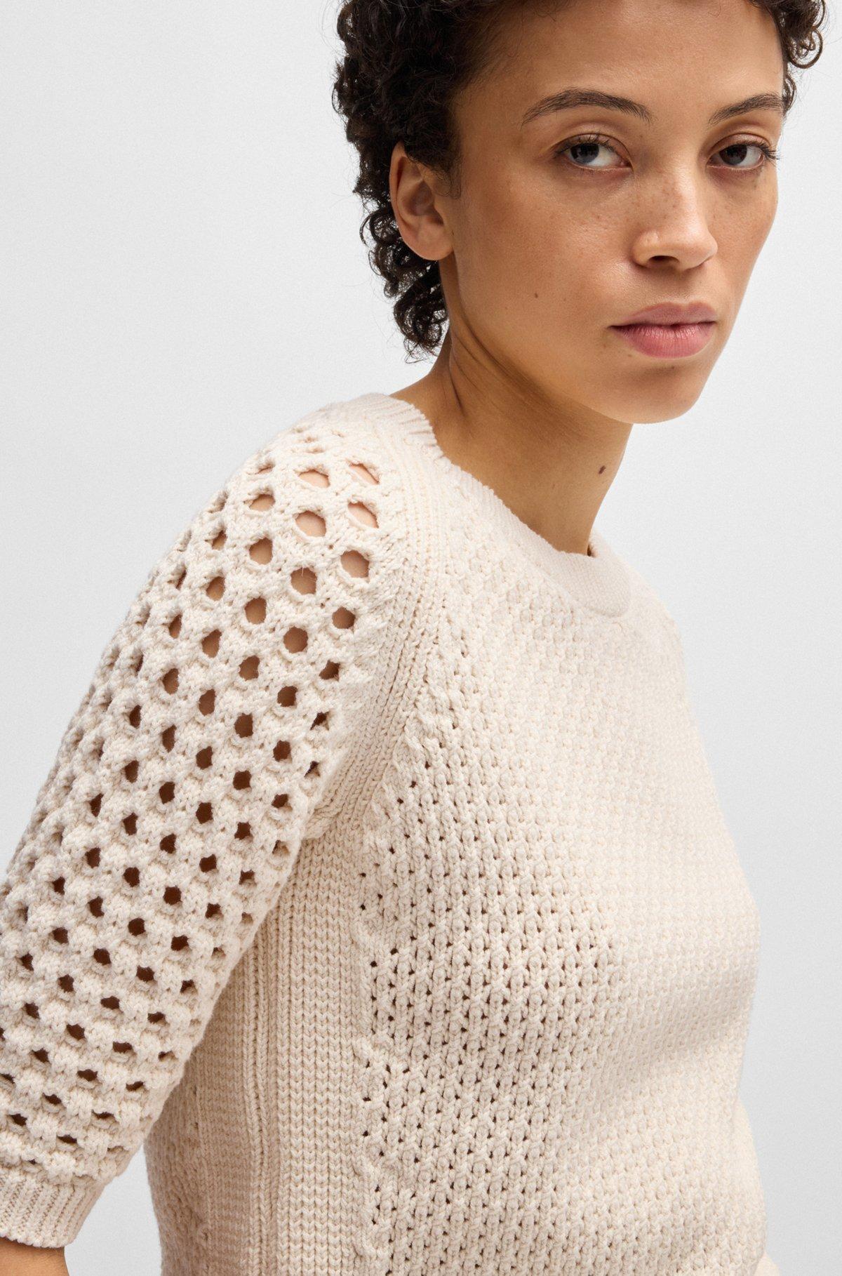 Sweater with mixed knits Product Image