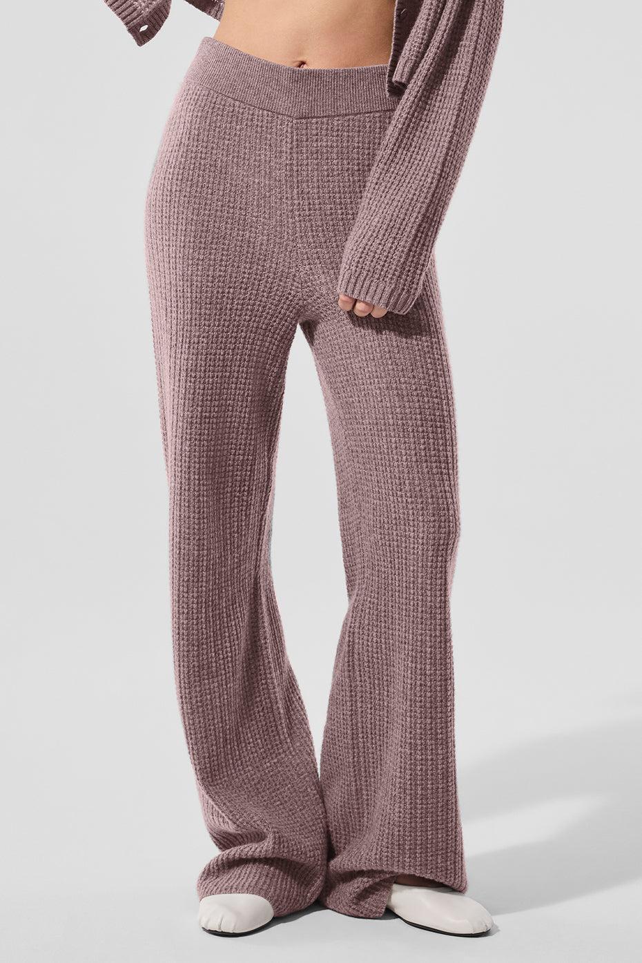Cashmere High-Waist Plush Waffle Pant - Mushroom Heather Product Image