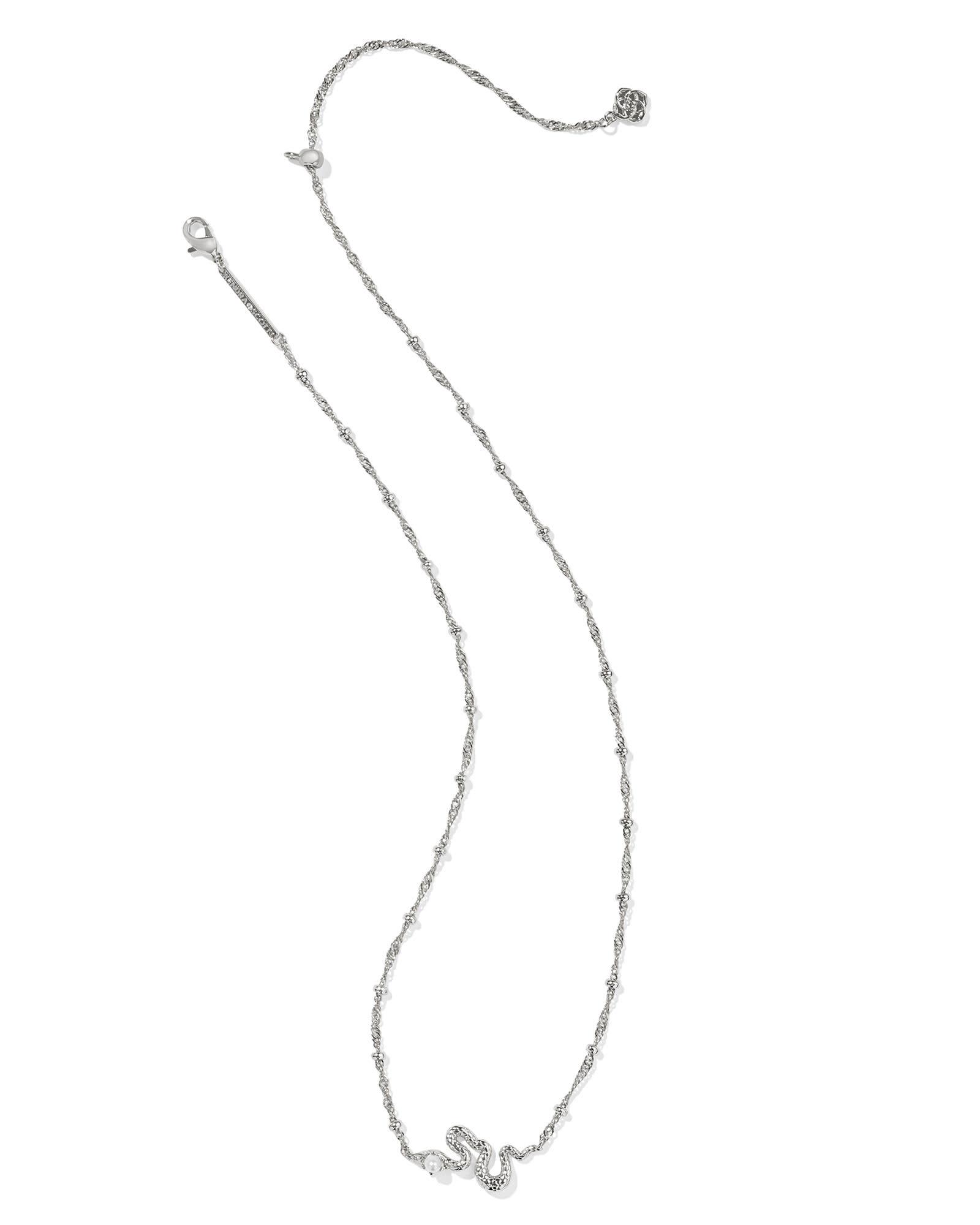 Lyle Silver Snake Short Pendant Necklace in Freshwater Cultured Pearl Product Image