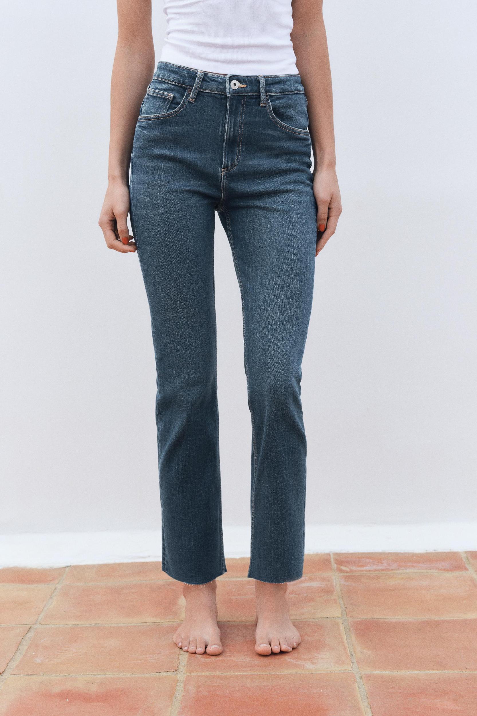 FLARED CROPPED HIGH WAIST TRF JEANS Product Image