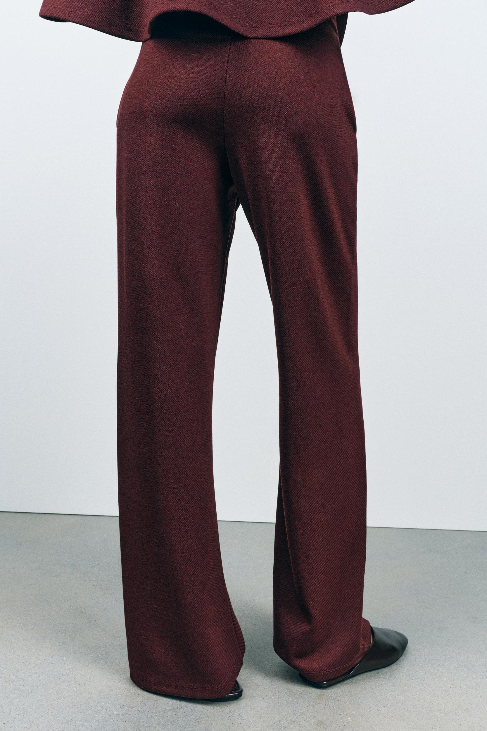 WIDE LEG RIBBED PANTS Product Image