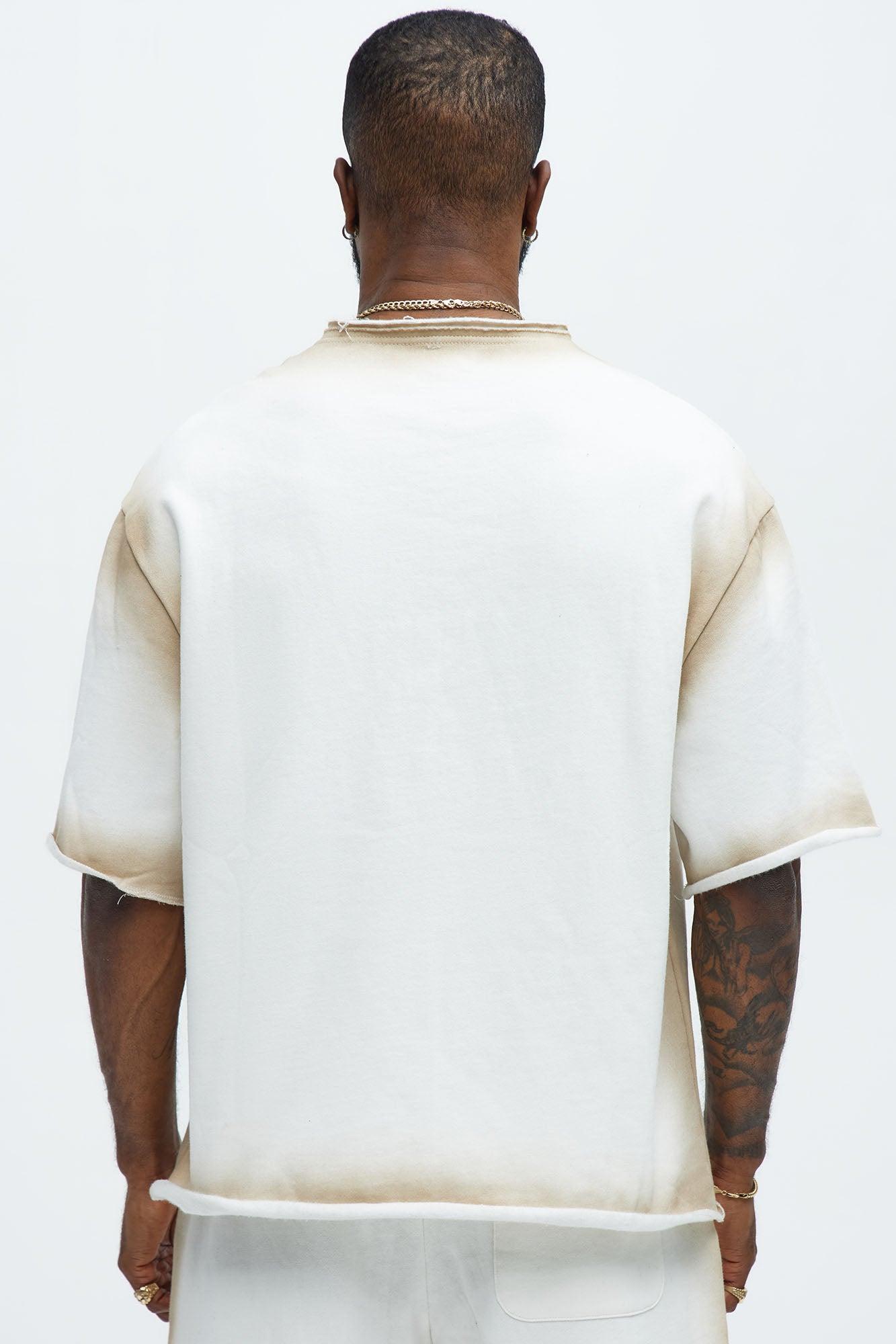 Tyson Blurred Lines Relaxed Fleece Tee - Cream Product Image