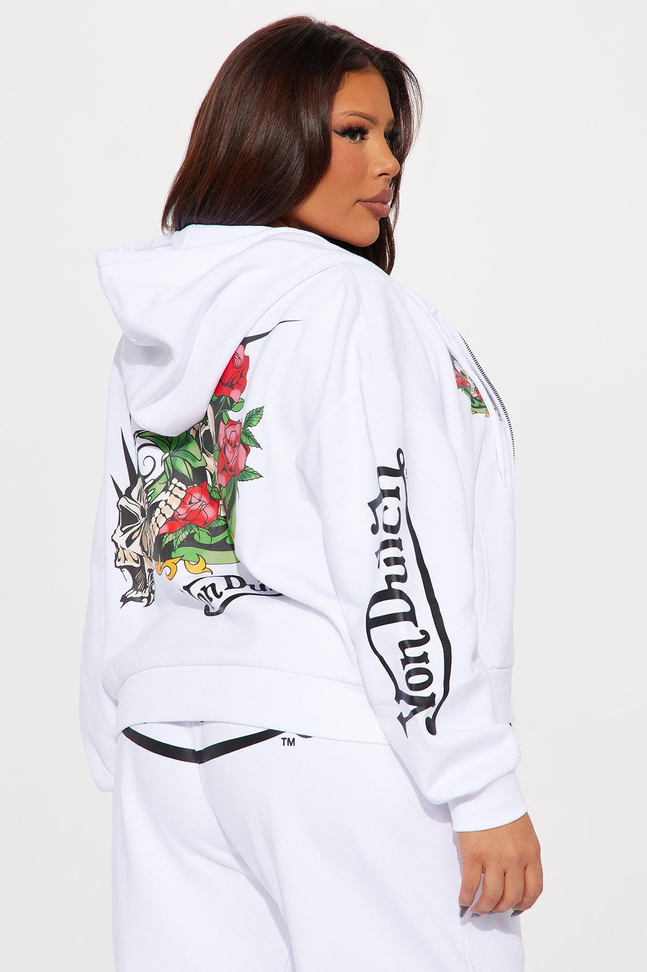 Von Dutch Skull Oasis Zip Up Hoodie - White/combo Product Image