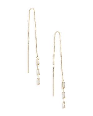 Ettika Triple Baguette Chain Threader Earrings Product Image