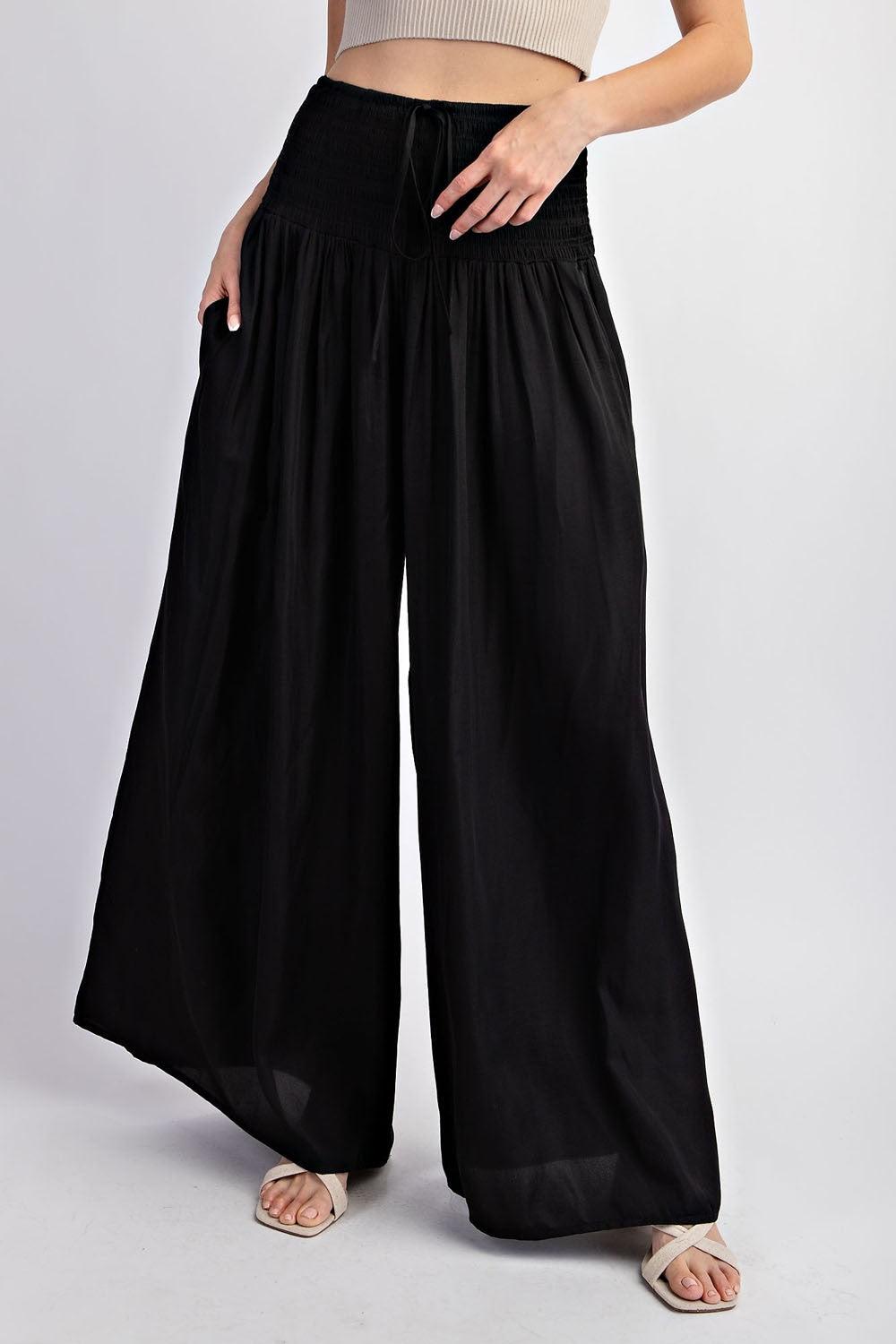 Smocked Waist Wide Leg Pants Product Image