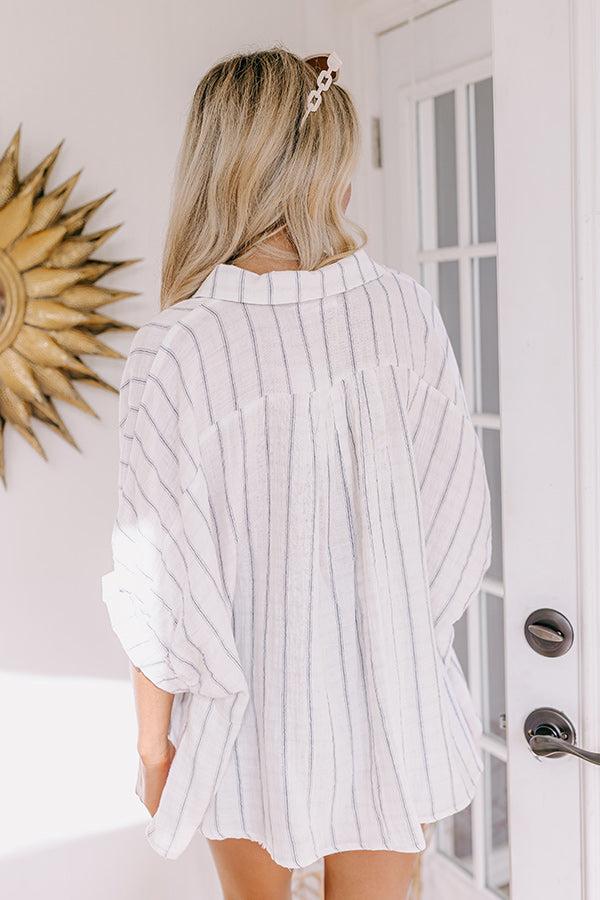 Sea Breeze Oversized Button Up in White Product Image