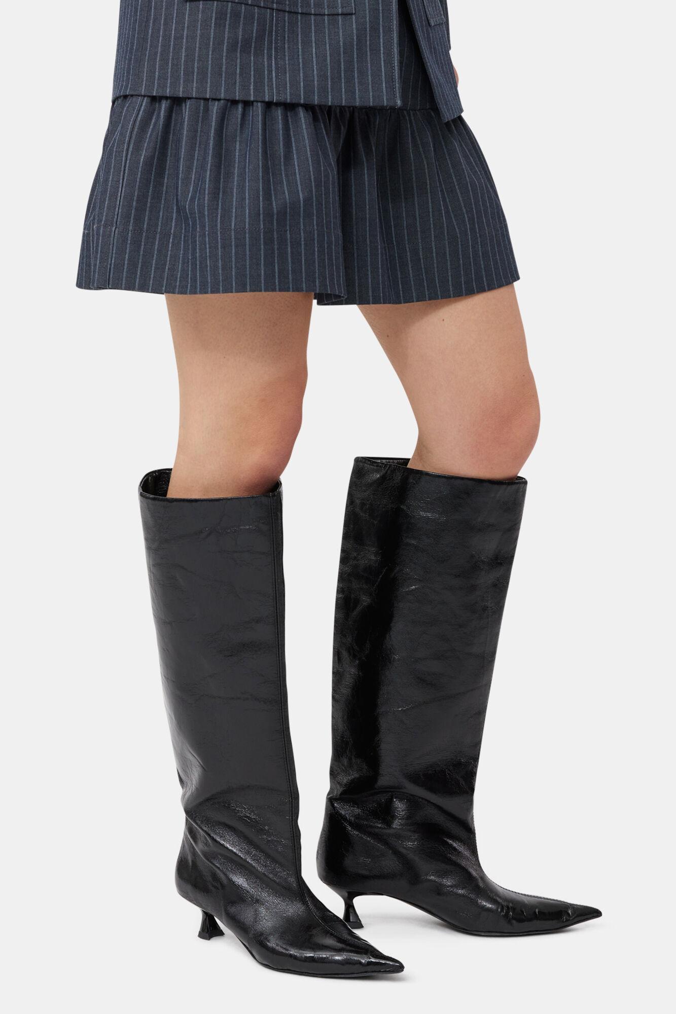 Black Soft Slouchy High Shaft Boots Product Image