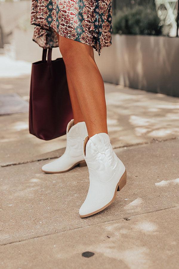 The Coop Faux Leather Cowboy Boot In White Product Image