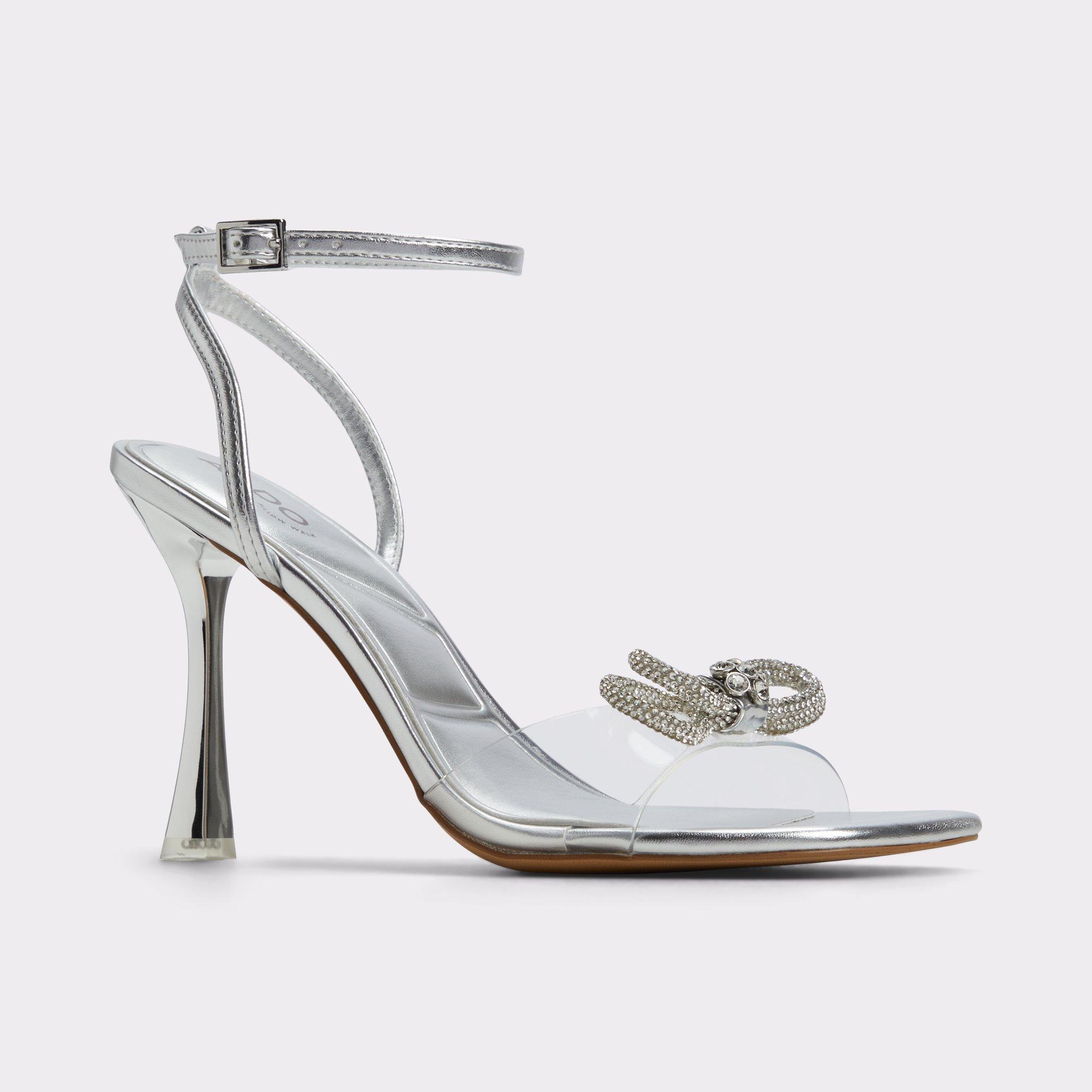ALDO Ozley - Women's Strappy Heel - Silver, Size 6.5 Product Image