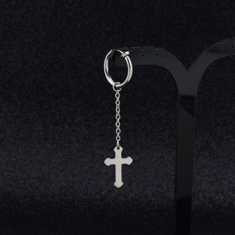 Cross Dangle Earring / Clip-On Earring Product Image