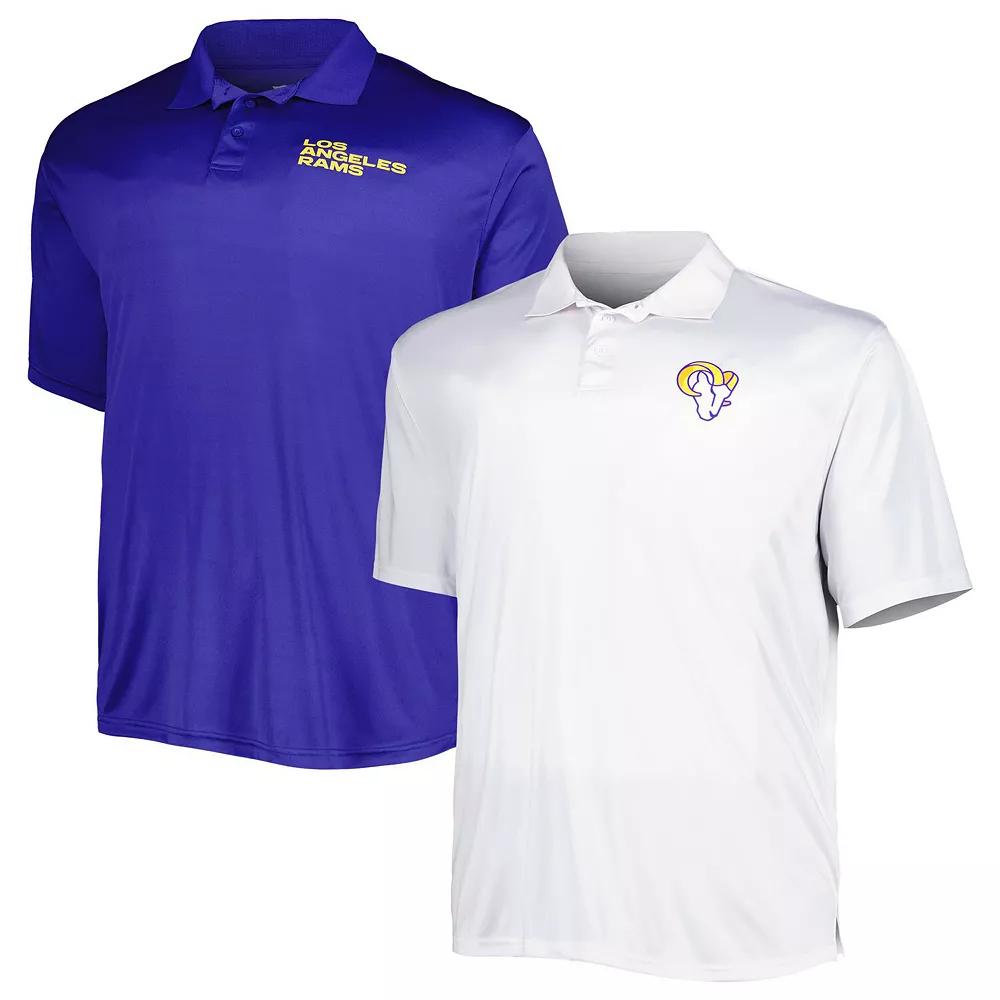 Men's Fanatics Branded Royal/White Los Angeles Rams Solid Two-Pack Polo Set, Size: 3XLT, Blue Product Image
