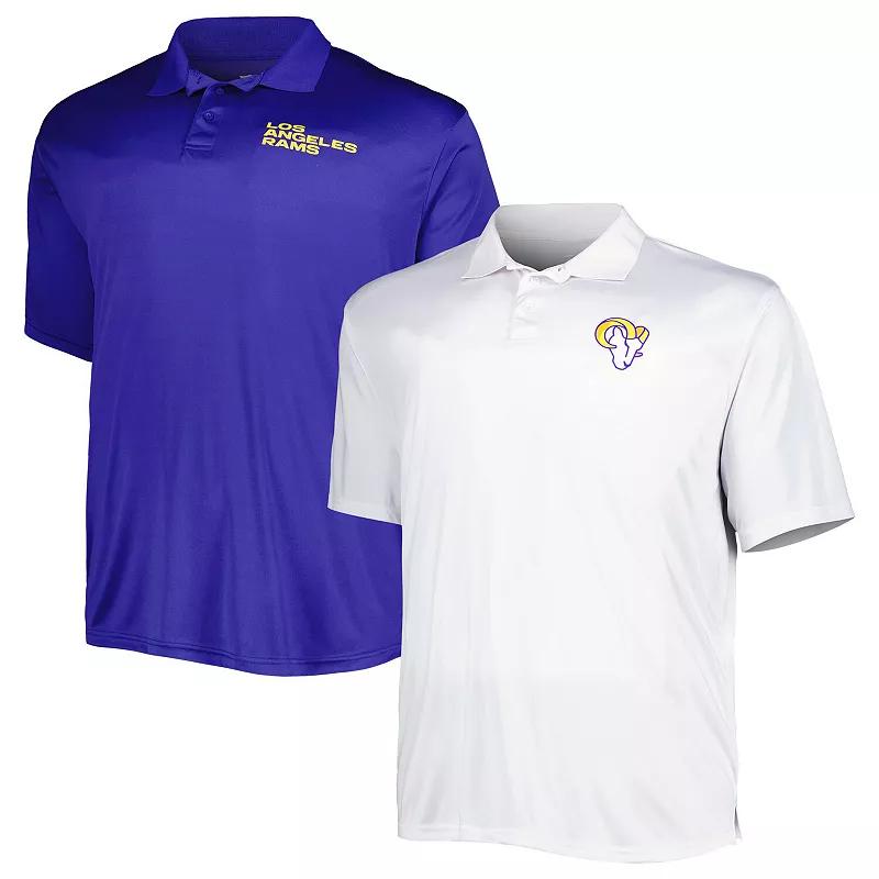 Men's Fanatics Branded Royal/White Los Angeles Rams Solid Two-Pack Polo Set, Size: 3XLT, Blue Product Image