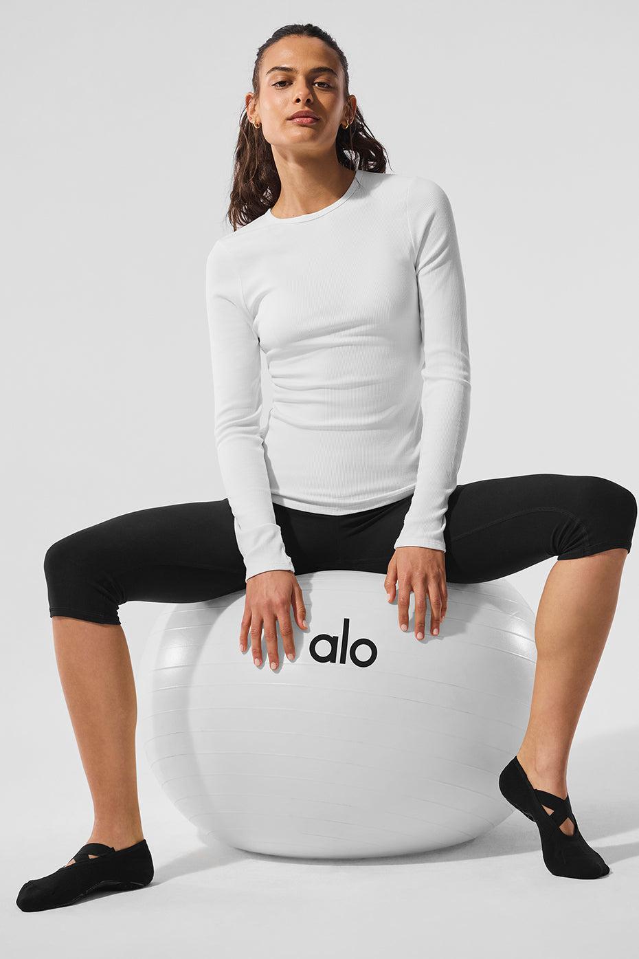 Ribbed Modal Long Sleeve - White Product Image