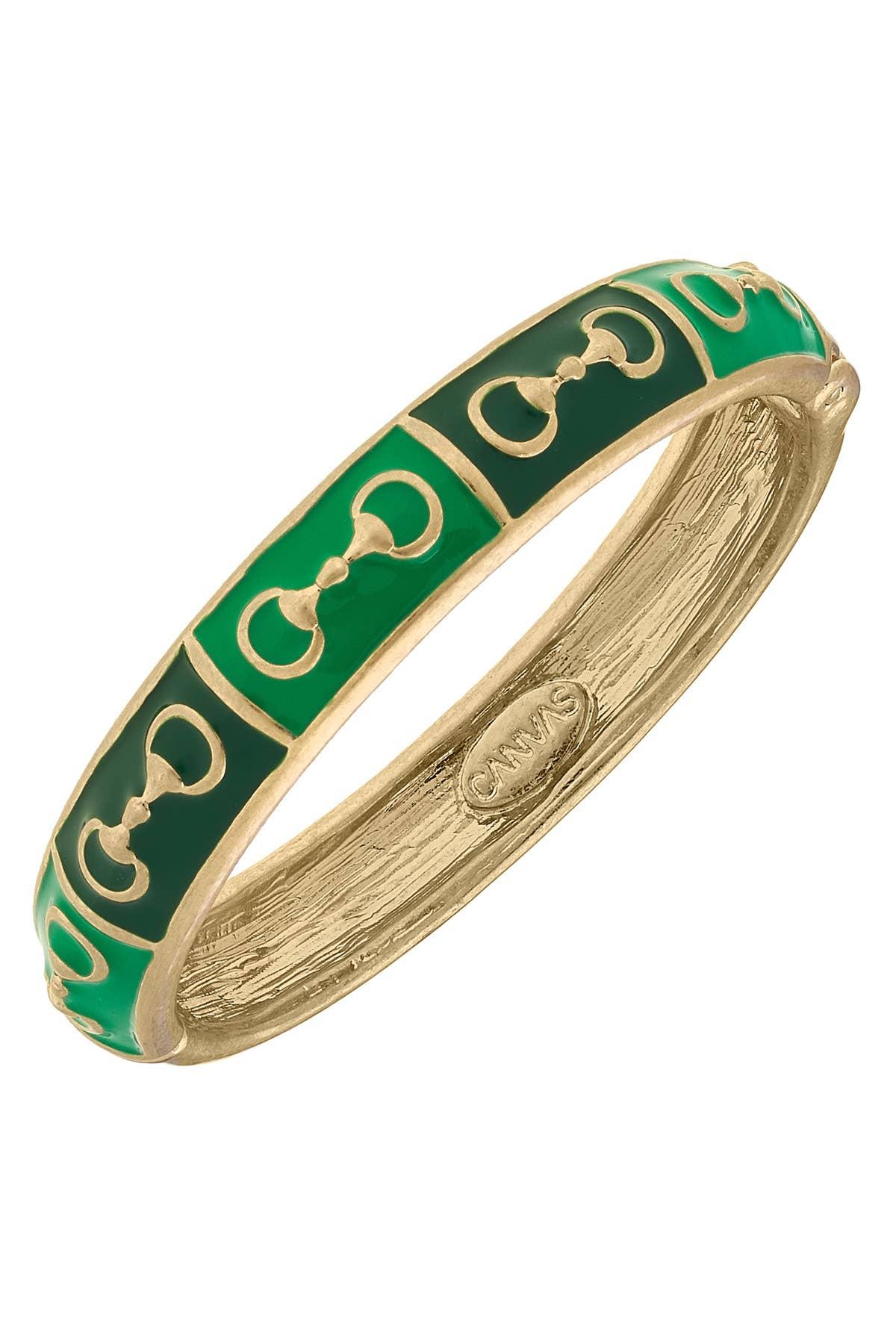 Percy Horsebit Sculpted Enamel Hinge Bangle Product Image