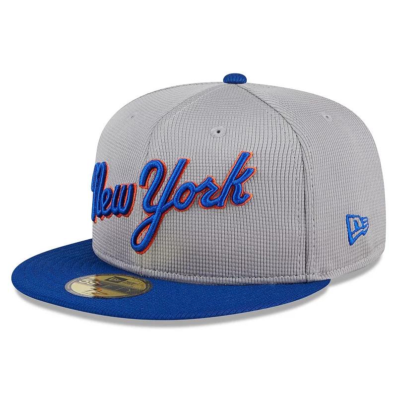 Men's New Era  Gray New York Mets 2024 Batting Practice 59FIFTY Fitted Hat, Size: 7 1/8, Grey Product Image