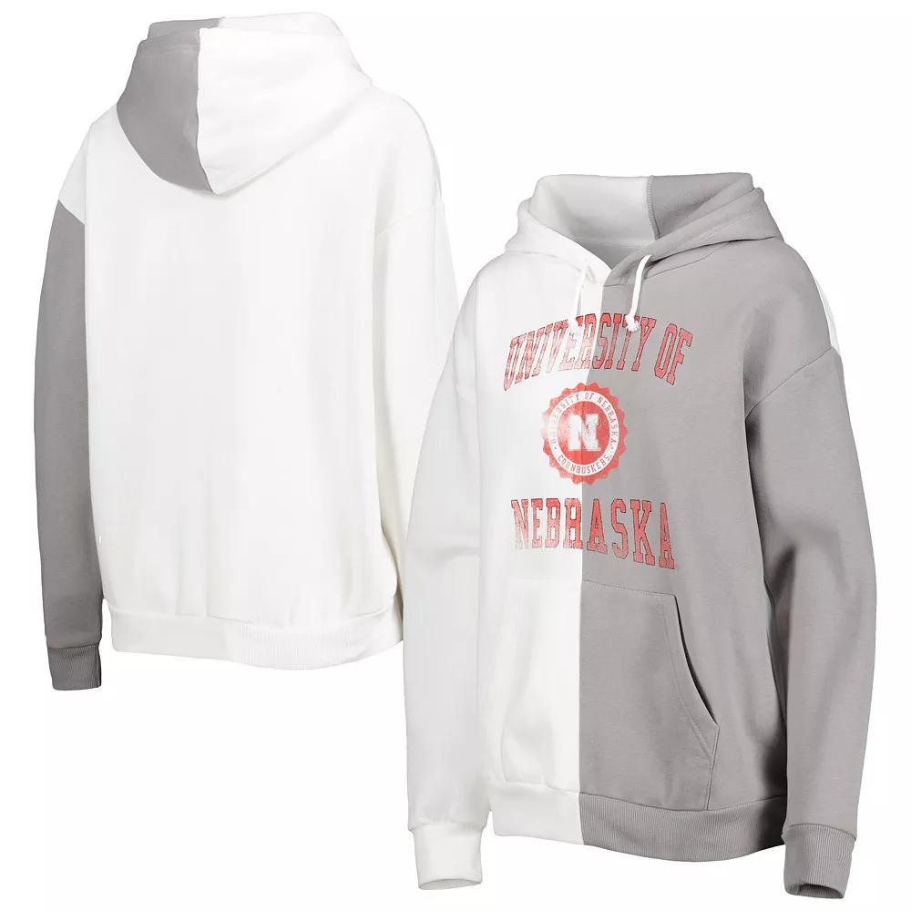 Women's Gameday Couture Gray/White Nebraska Huskers Split Pullover Hoodie,  Product Image