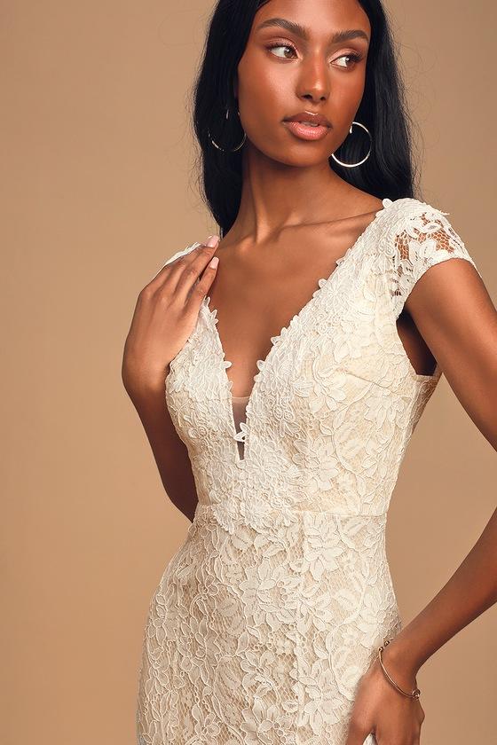 Icing on the Cake White Lace Short Sleeve Maxi Dress Product Image