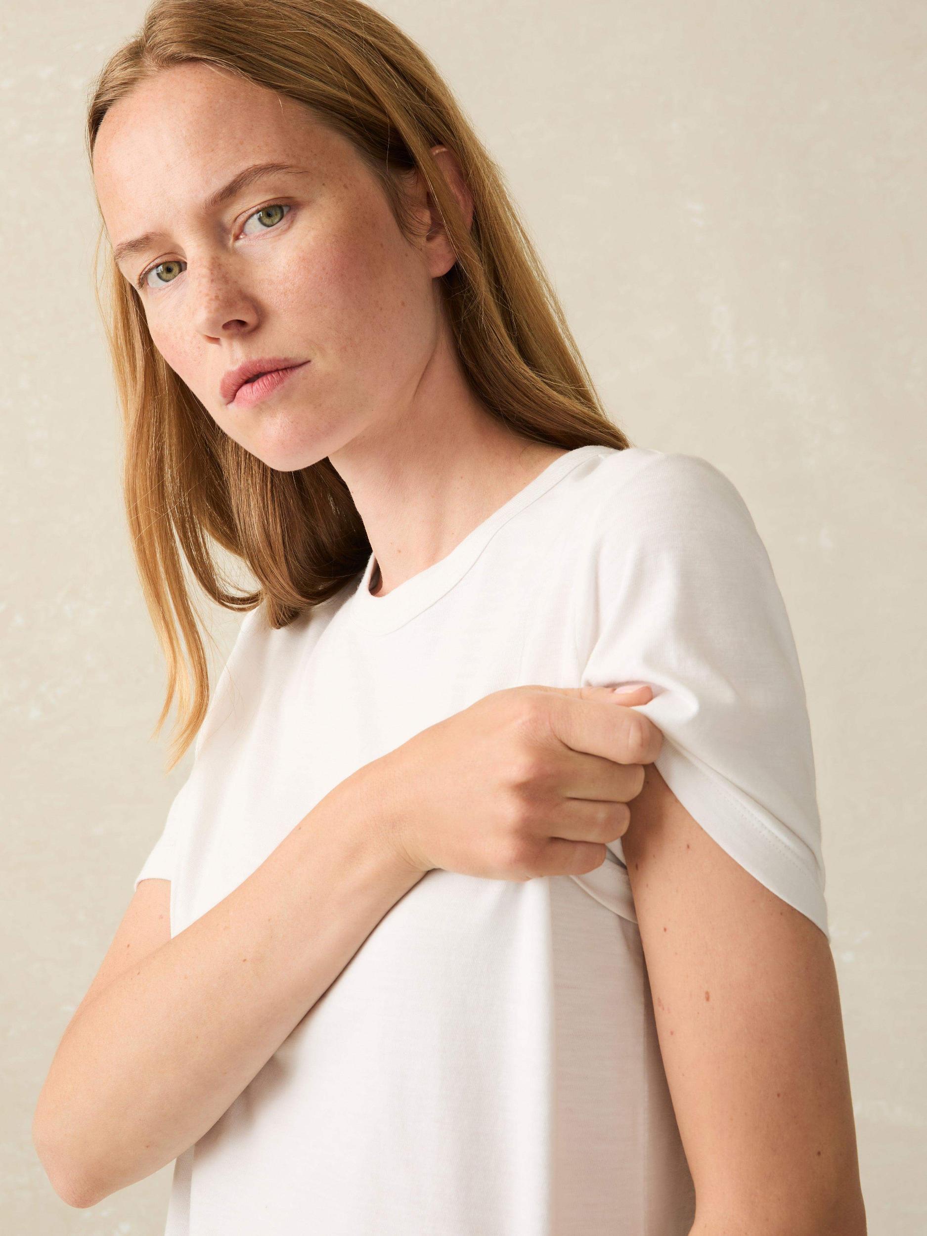 Sunwashed Crew Tee - White Female Product Image