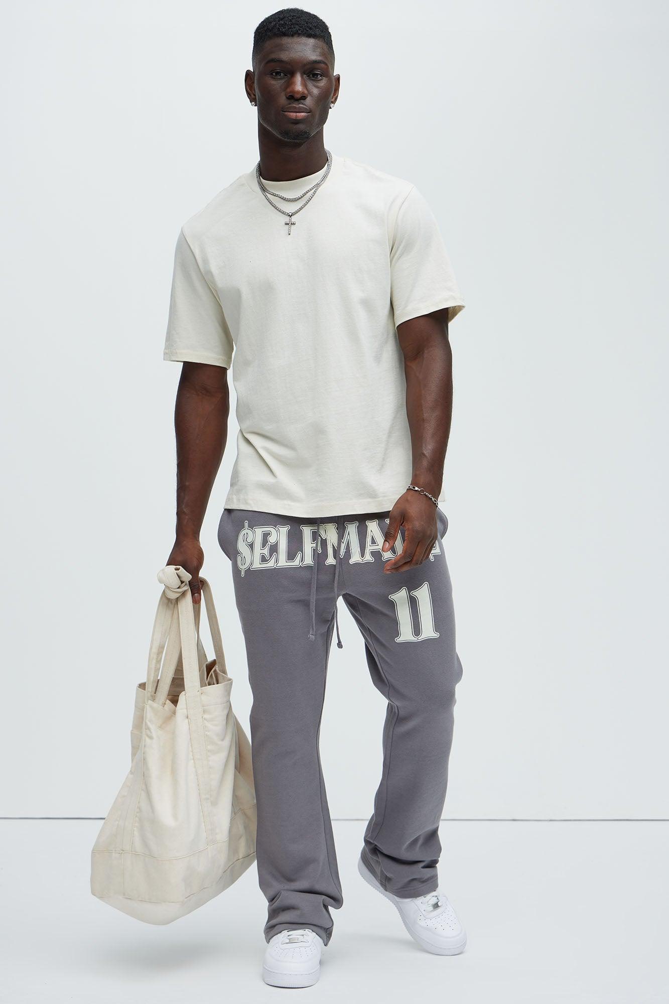 Tyson Self Made Skinny Flare Sweatpants - Grey Product Image