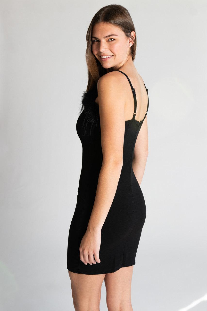 Feather Trim Cami Mini Dress Product Image