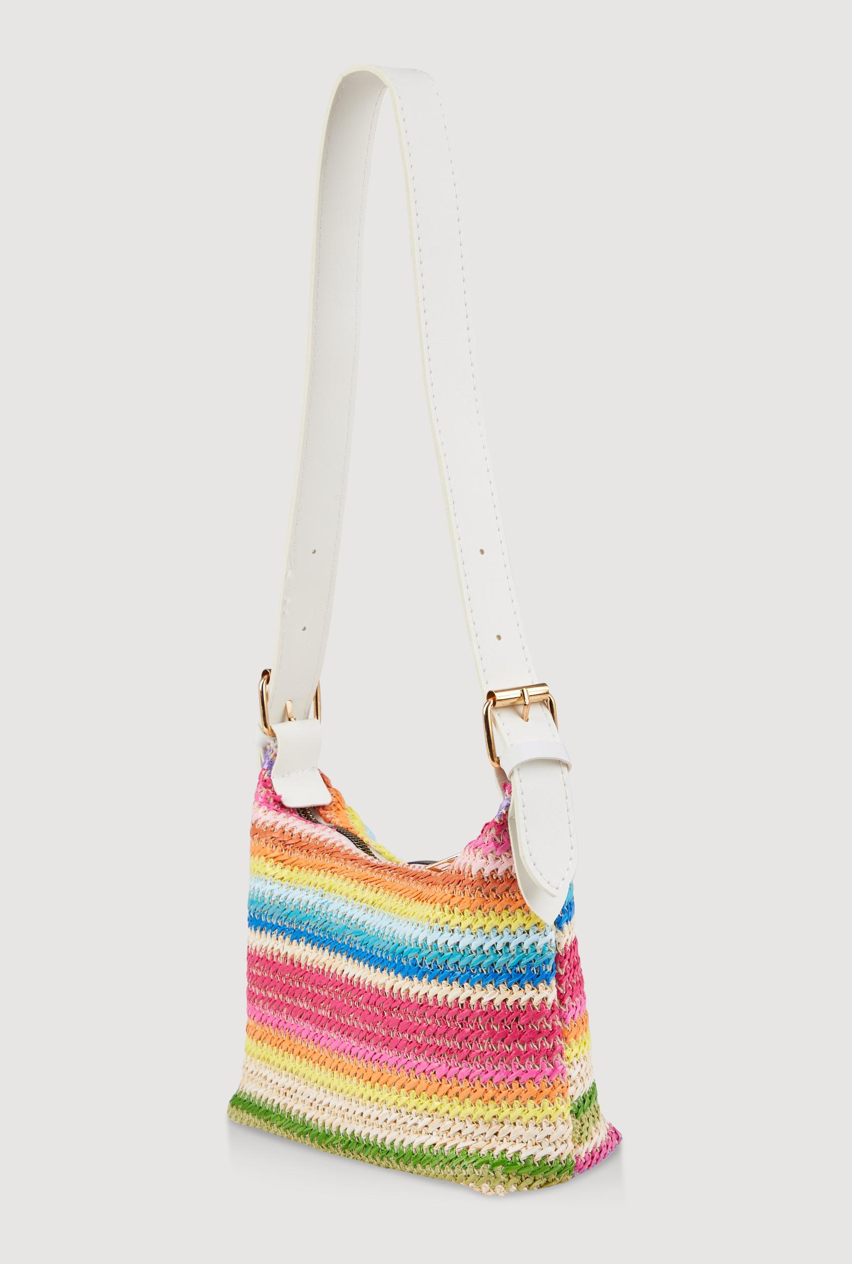 Trendy Multi Color Striped Shoulder Bag Female Product Image