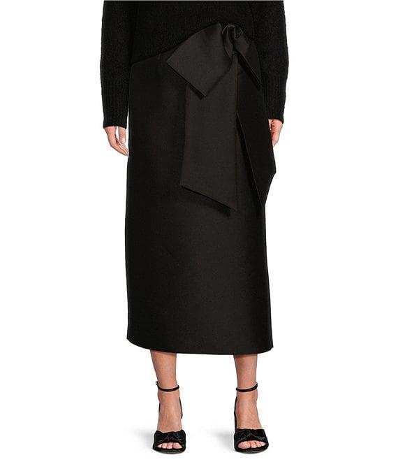 Antonio Melani Maleah Mikado Bow Detail Midi A-Line Skirt Product Image