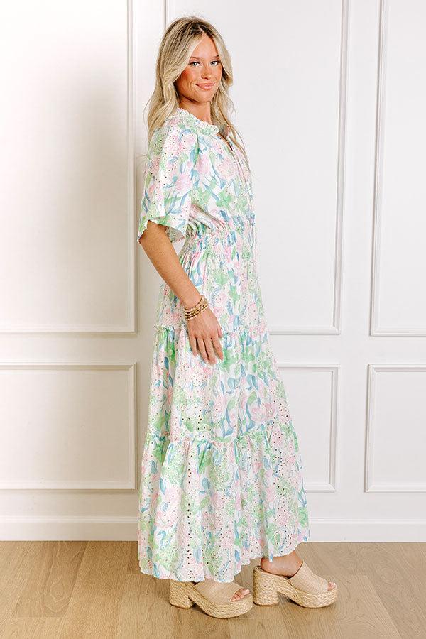 Picking Tulips Floral Eyelet Midi Dress Product Image