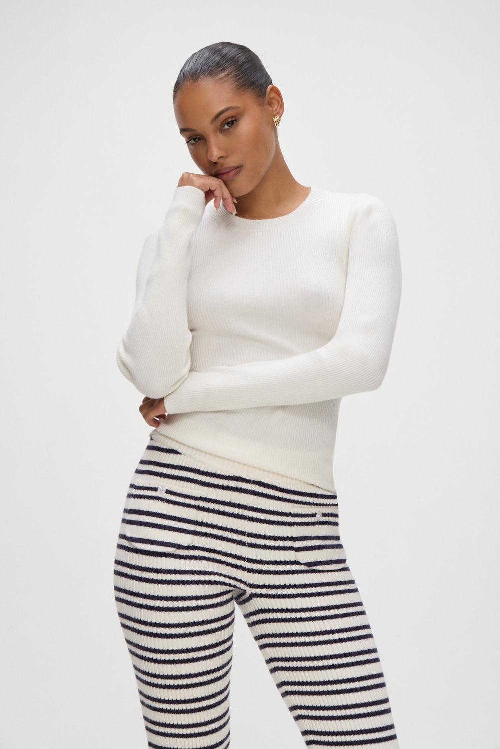 Riley Knit Sweater - White Product Image