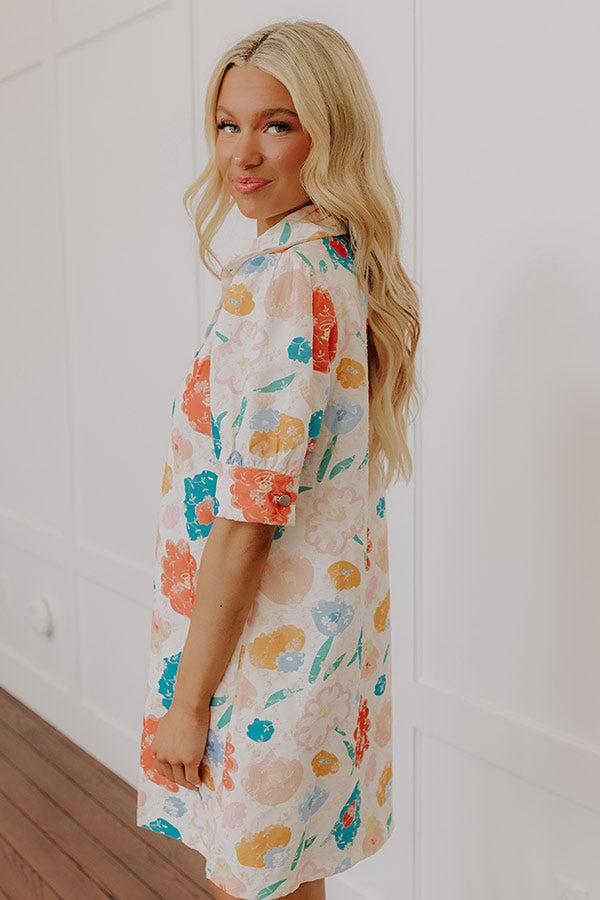 Pop Of Color Floral Embroidered Mini Dress Product Image